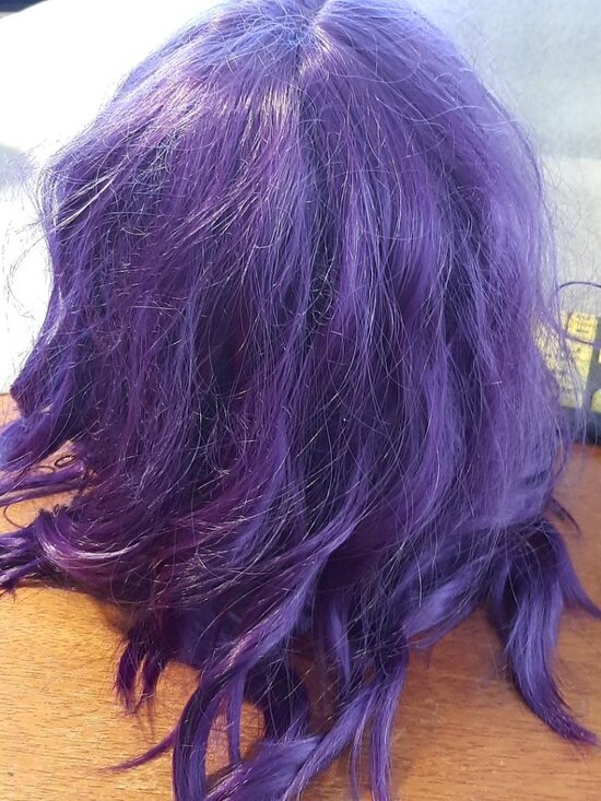 NEW ! Women 16 Inch Wig Curly Dark Purple